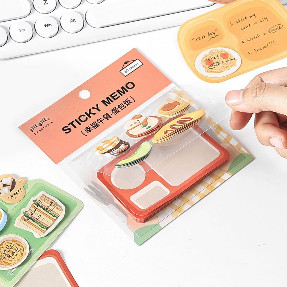 60 Pcs Dinner Theme Sticky Note XFWC