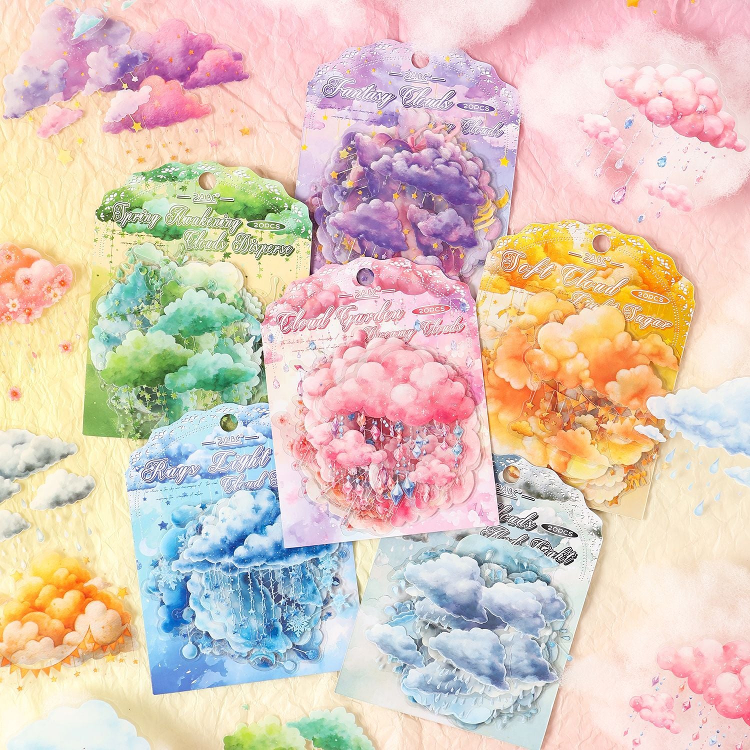 20 Pcs Fantasy Cloud Star PET Stickers MHYC