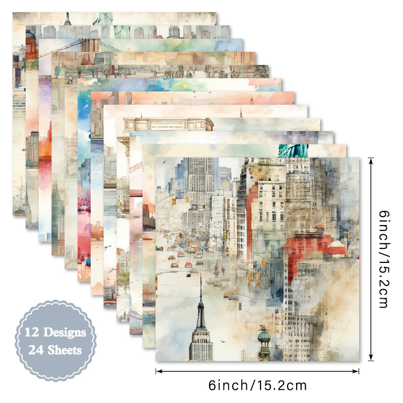 6 inch Newyork Scrapbook Paper Pad SKP455