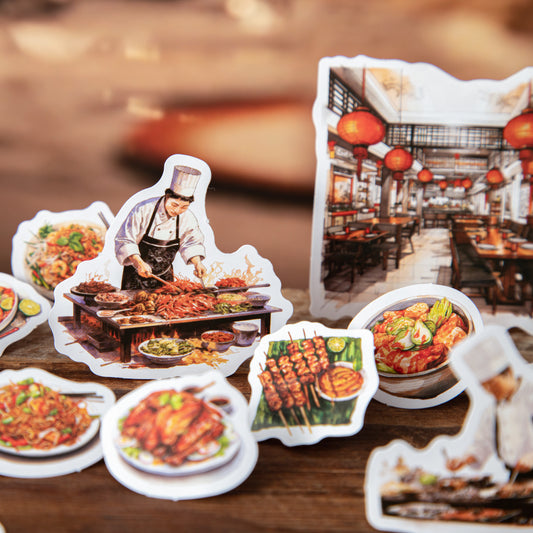 40 Pcs Global Food Stickers HQSGSP