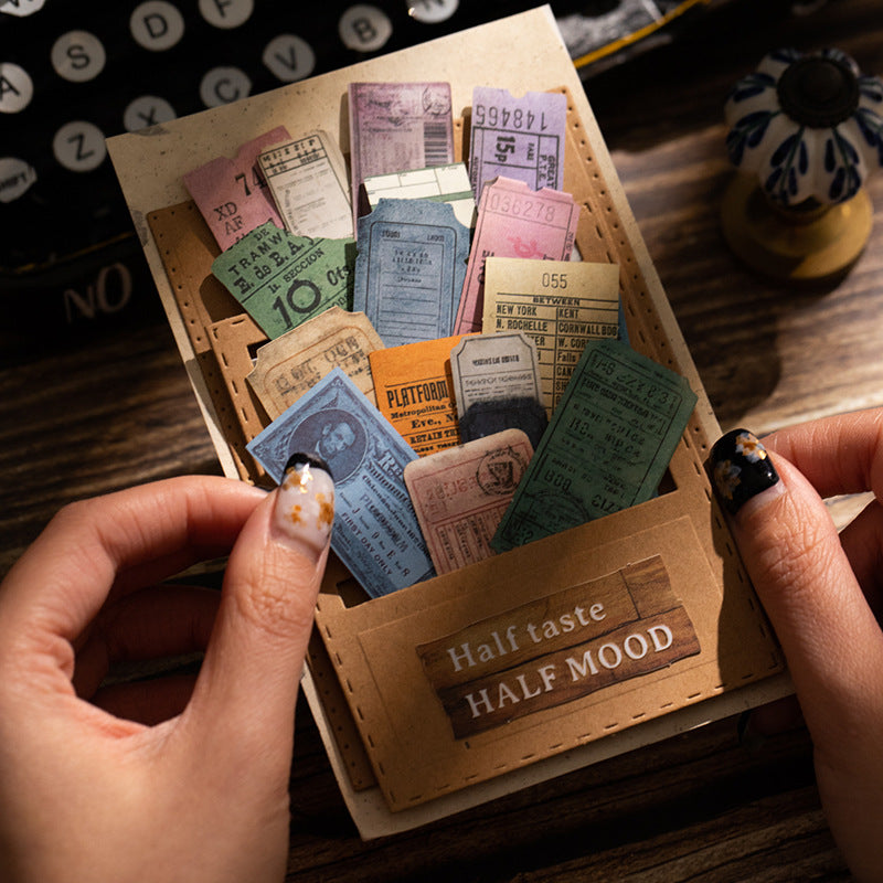 45 Pcs Vintage Tickets Stickers GDPWS