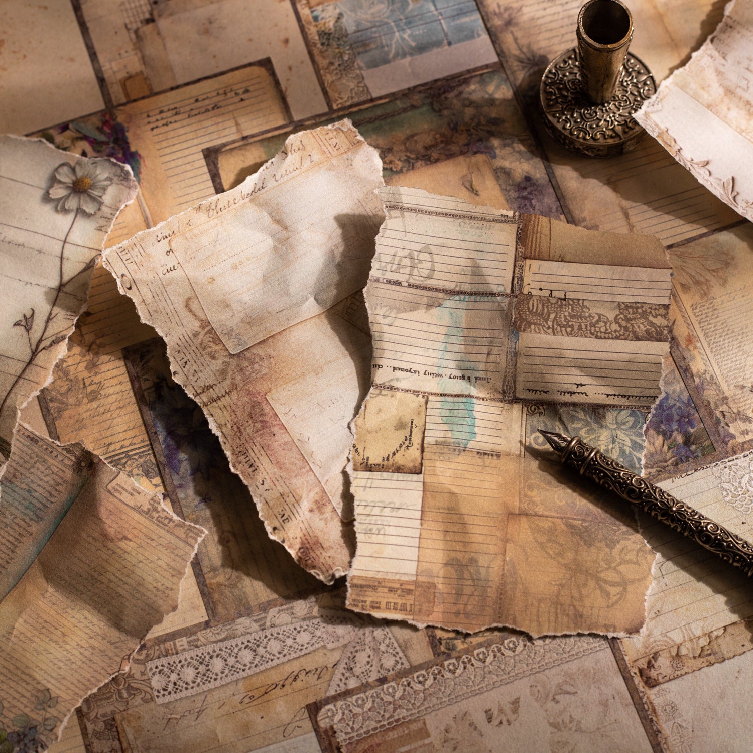 30 Pcs Vintage Letter Scrapbook Paper FGXJ