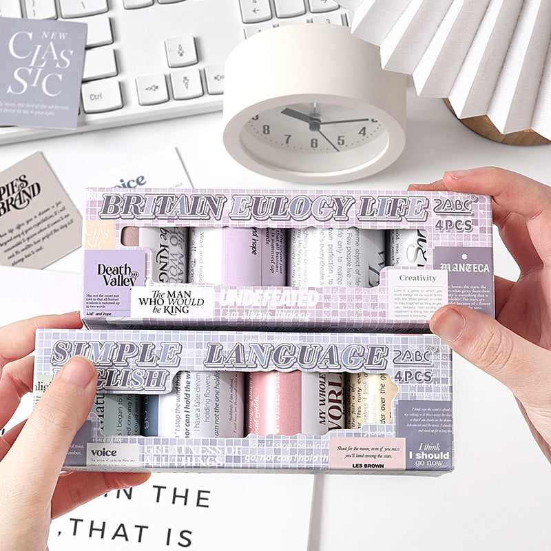4 Rolls Words Quote Tape Set QYHY
