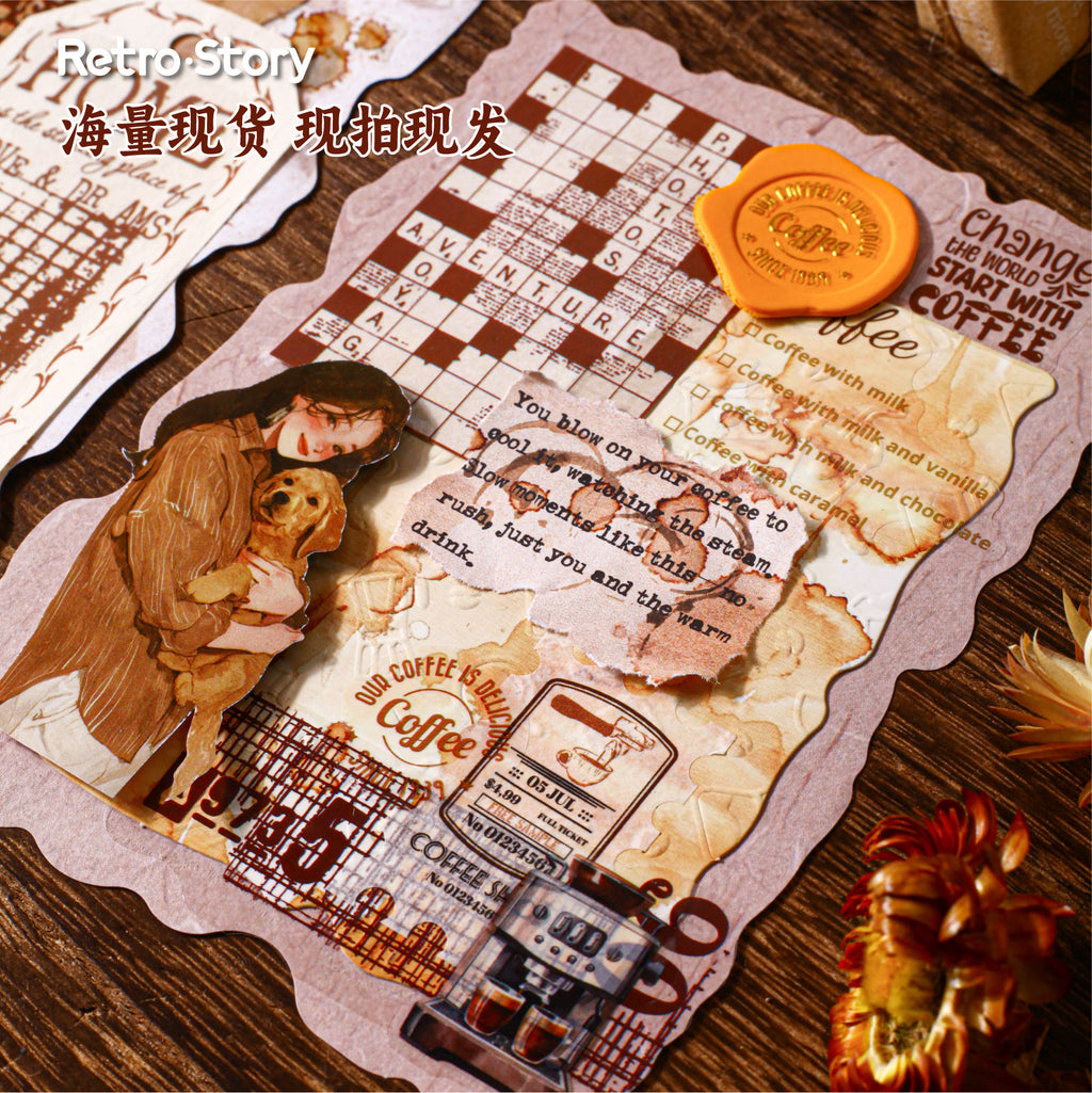 15 Pcs Embossed Paper and Collage Stickers DGXL