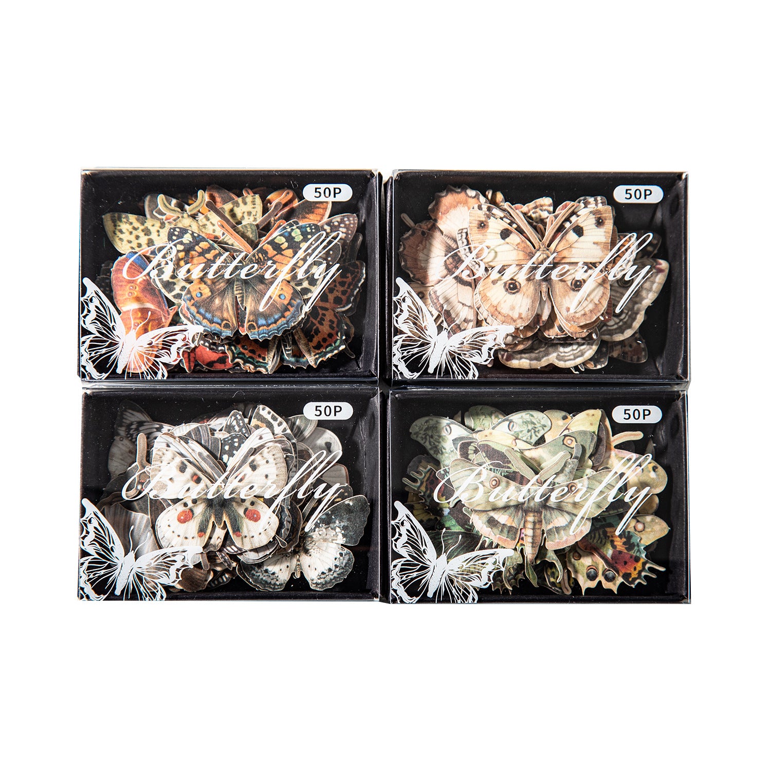 50 Pcs Vintage Butterfly Stickers PJZC