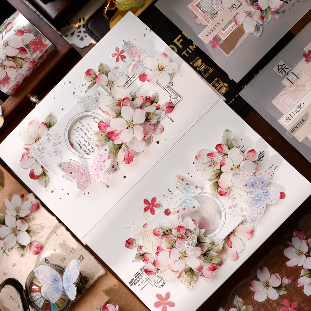 Floral Decorative Tape Rolls- Begonia Reverie
