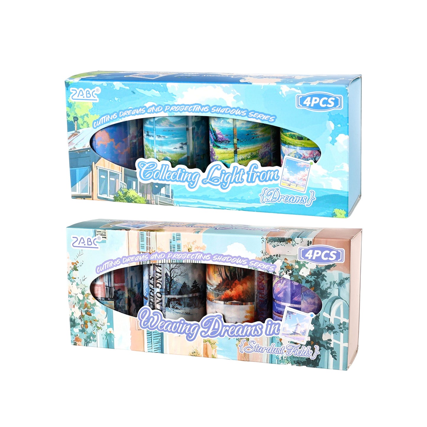 4 Rolls Natural Landscape PET Stickers Tapes Set JMTY