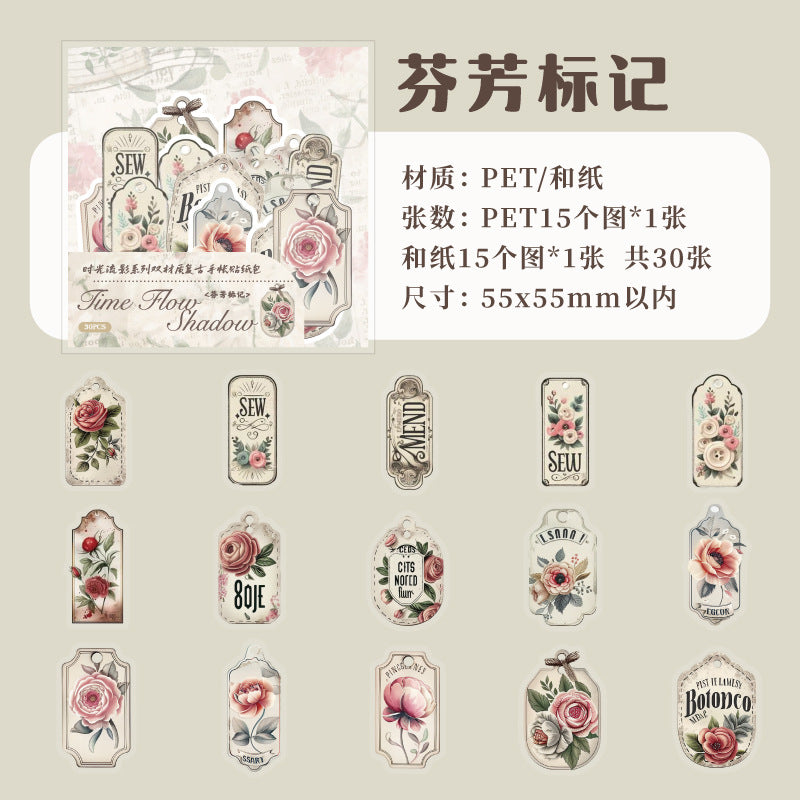 30 Pcs Washi and PET Stickers SGLY