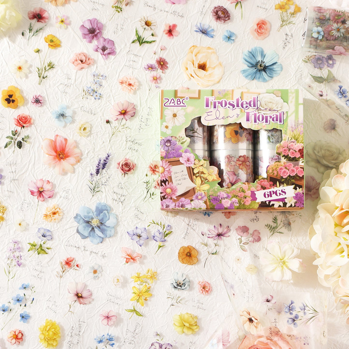 6 Rolls Wildflower PET Stickers Tapes Set FFXS