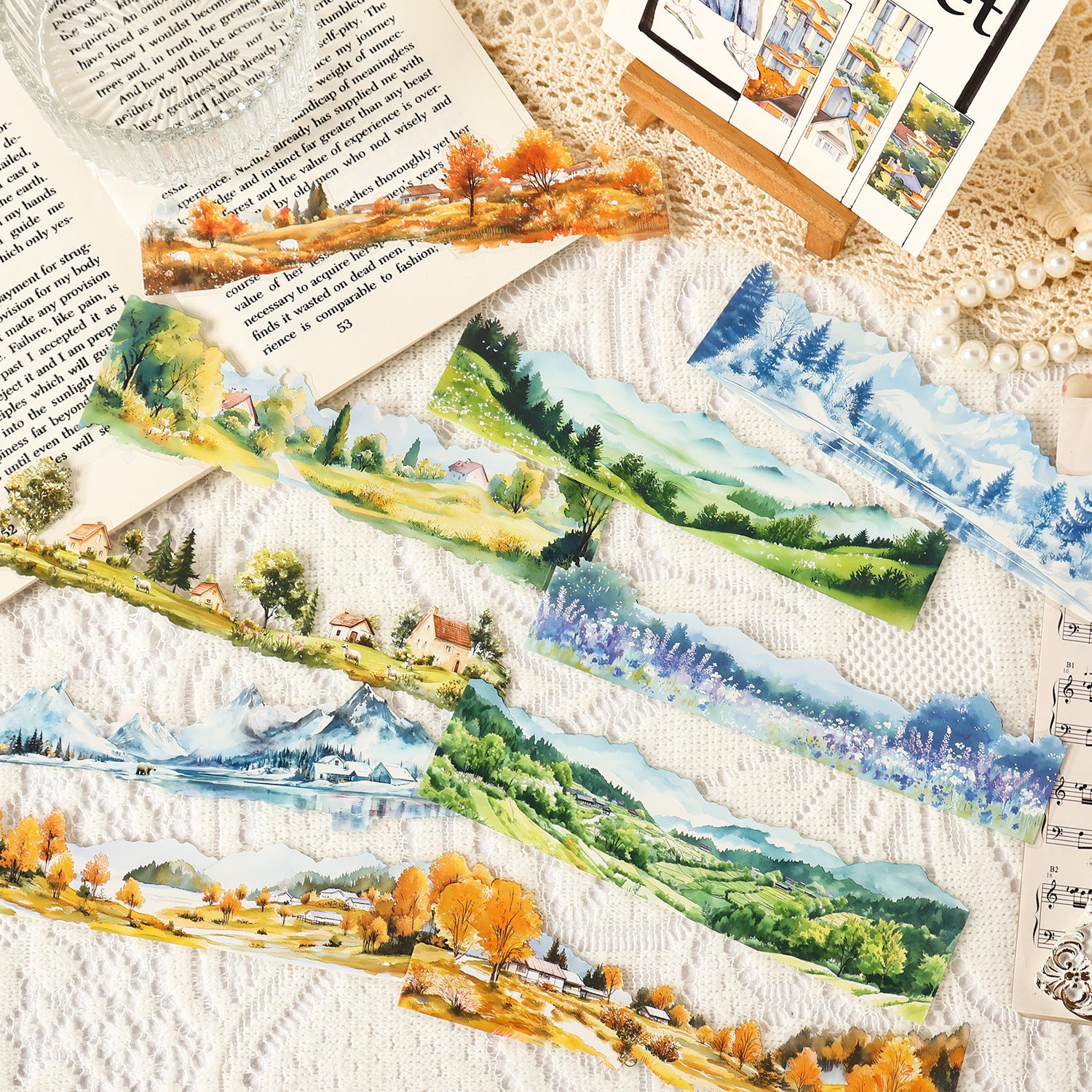 10 Pcs Seasonal Landscape PET Stickers GSZL