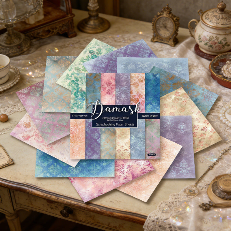 6 inch Damask Scrapbook Paper Pad SKP608
