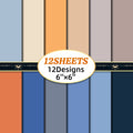 6 inch Blue Orange Scrapbook Paper Pad PA369