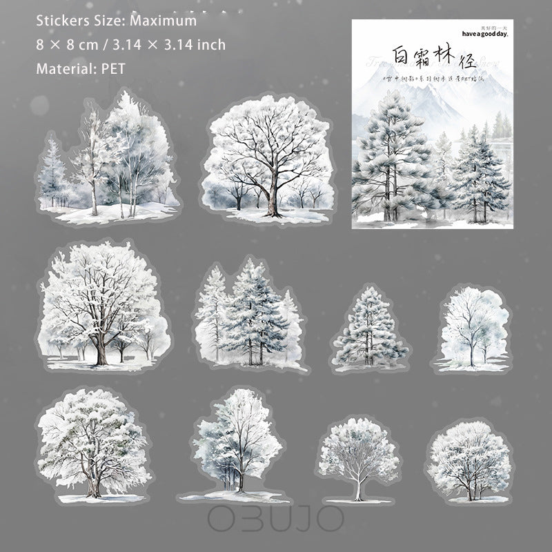 20 Pcs Winter Tree PET Stickers XZSY