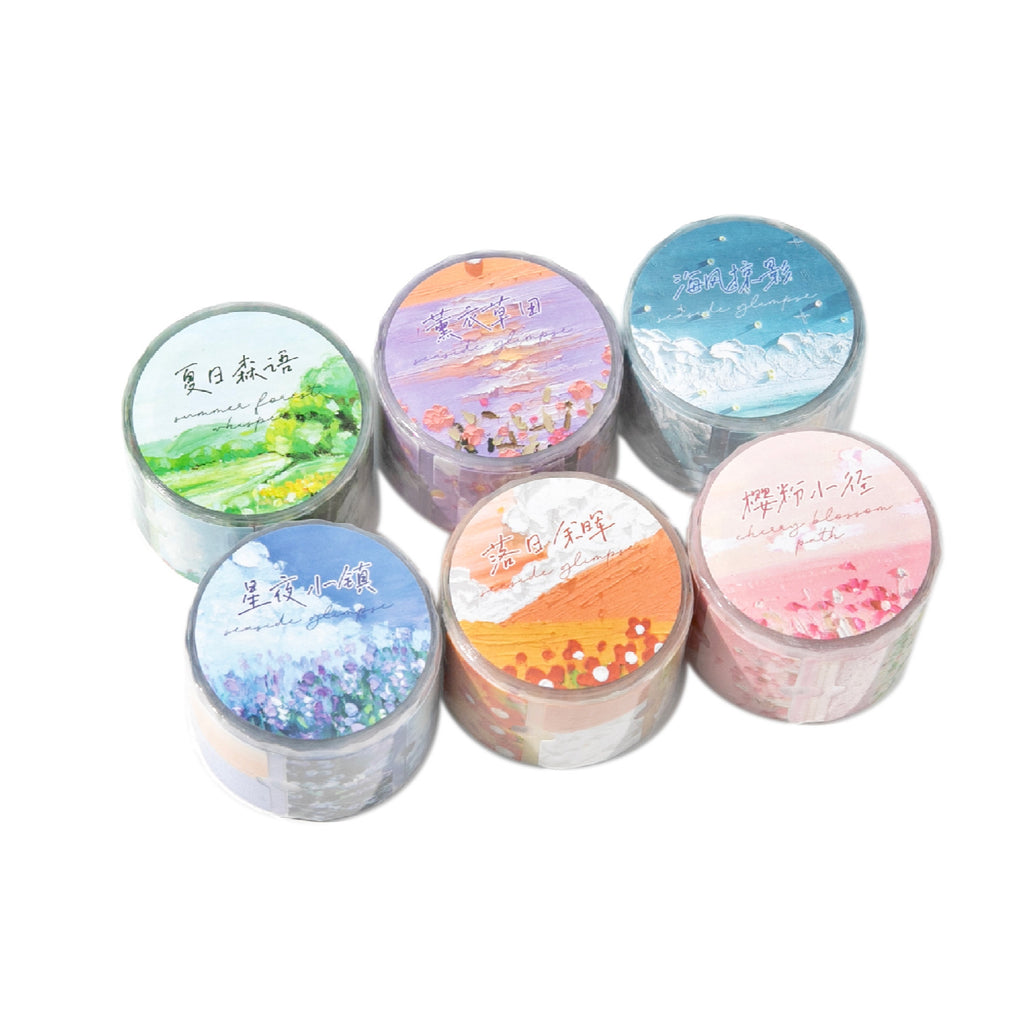 1 Roll Natural Landscape Stickers Tape BJYJ