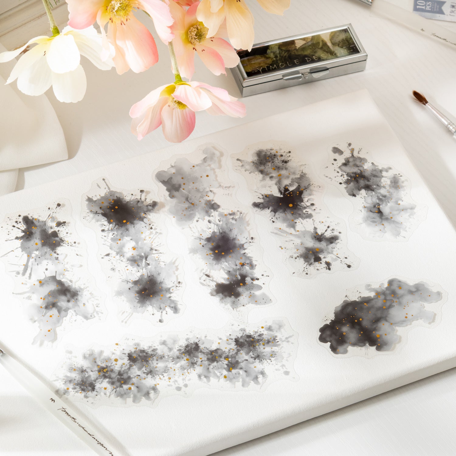 10 Pcs Watercolor PET Stickers SCHB