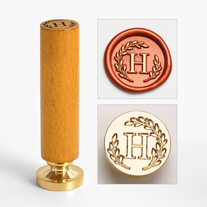 Vintage Alphabet: Wooden Handle Wax Seal Stamp Set