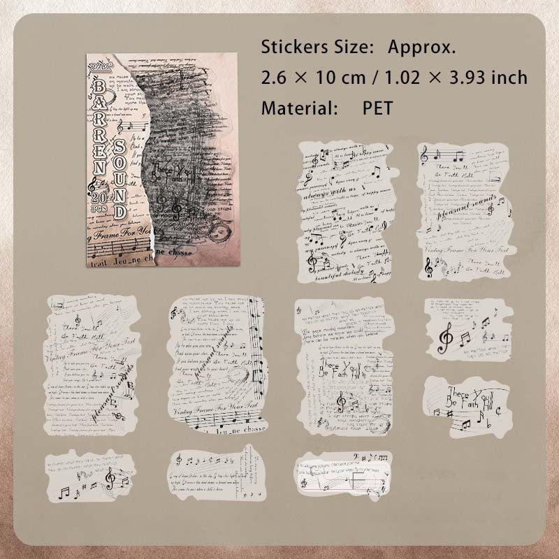 20 Pcs Vintage Quote Theme PET Stickers JYYM