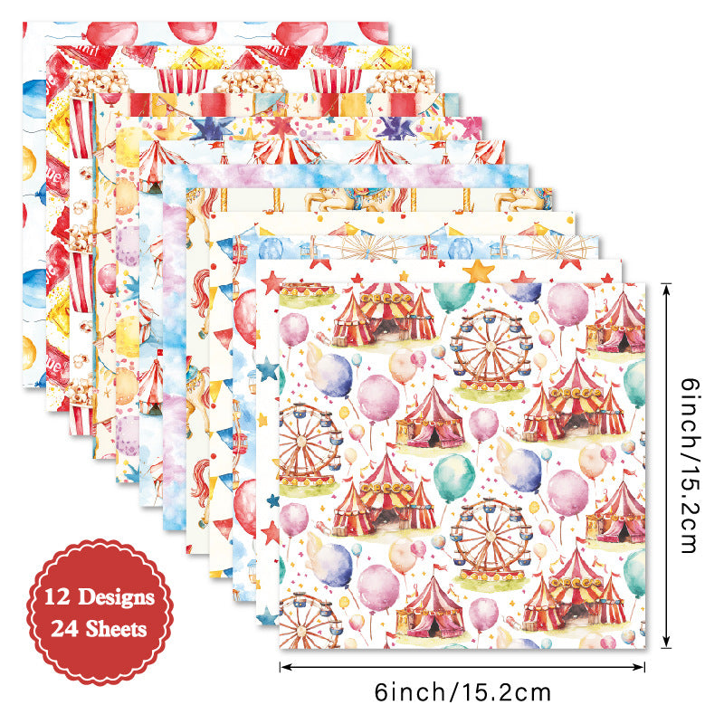 6 inch Amusement Park Scrapbook Paper Pad SKP466
