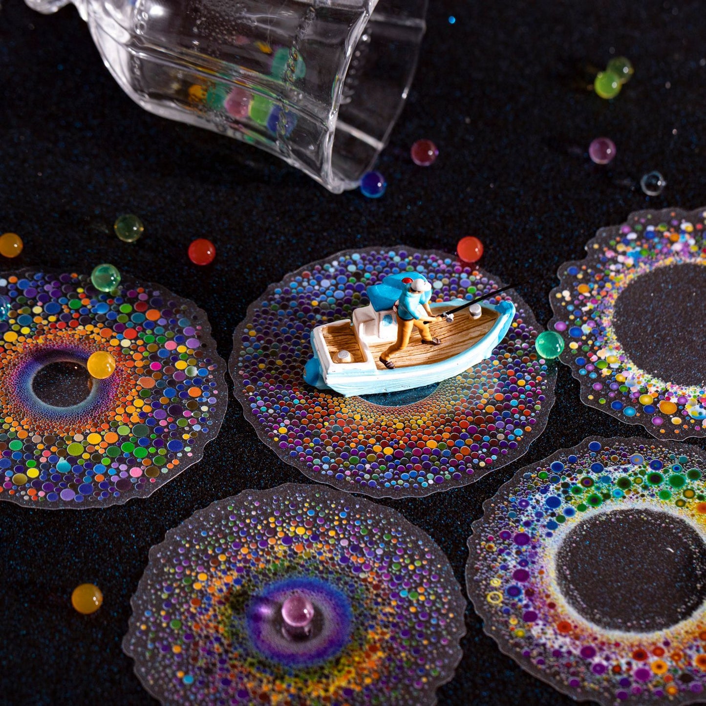 8 Pcs Blooming Flowers Leaf PET Stickers ZFXL