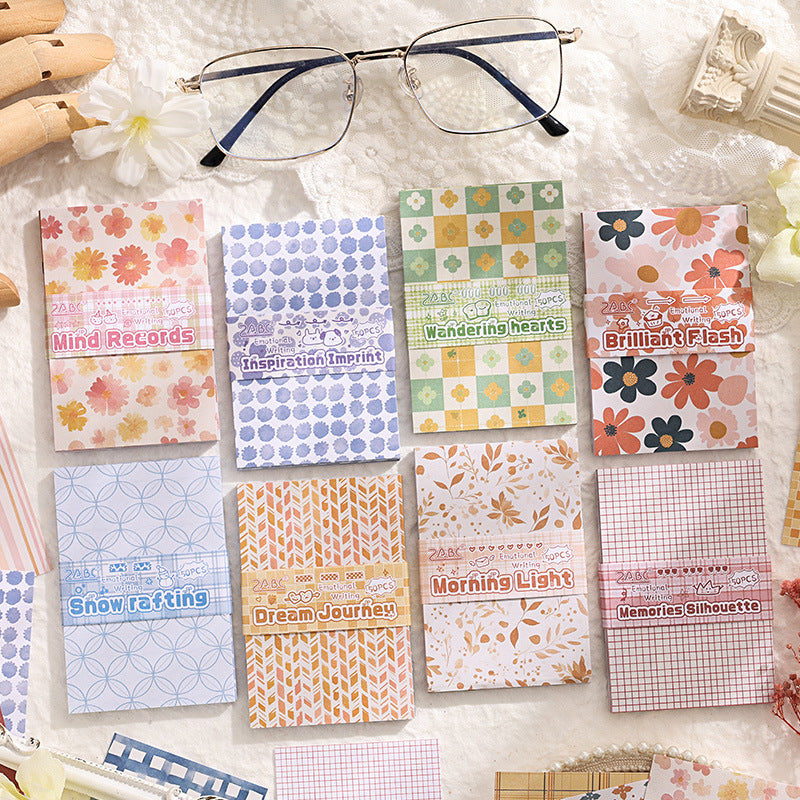50 Pcs Basic Floral Journal Paper QXSX