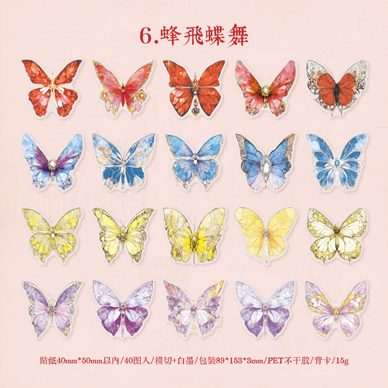 40 Pcs Creative PET Stickers MJWY