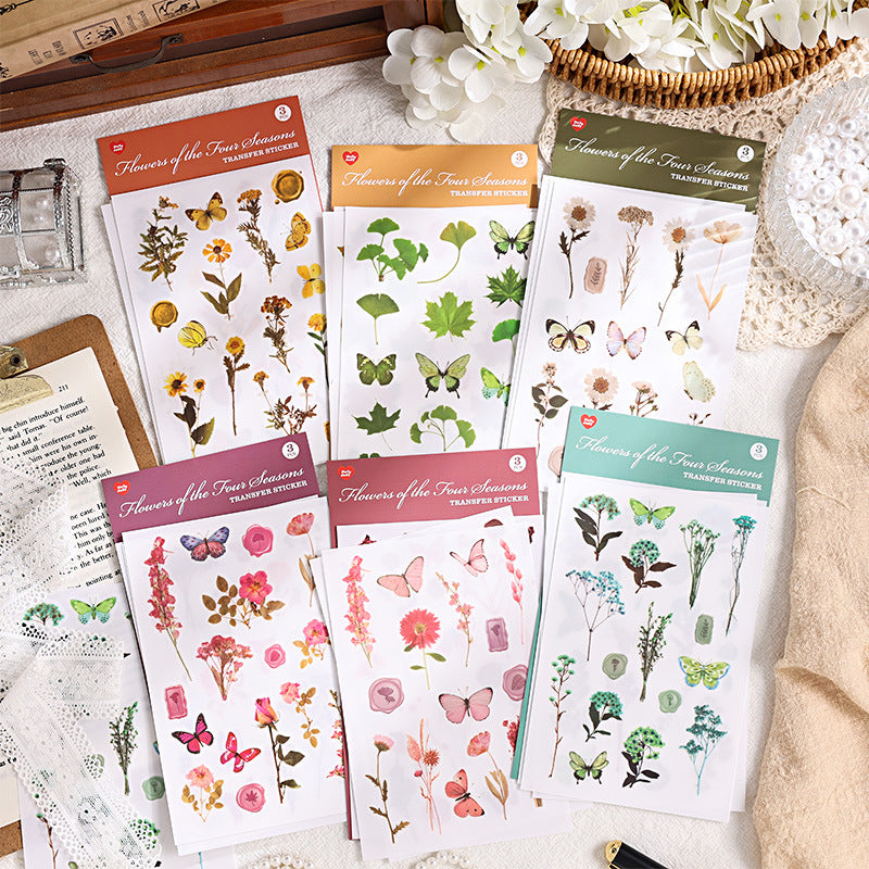 3 Pcs Plant Transfer Stickers SJFH