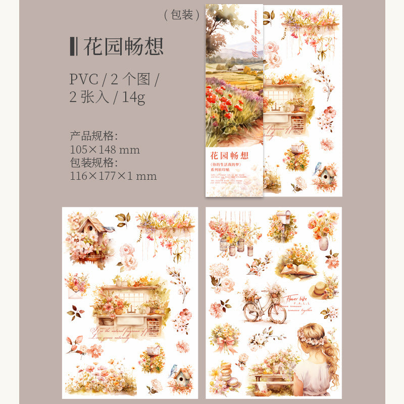 2 Pcs Life Style Transfer Stickers SHDM