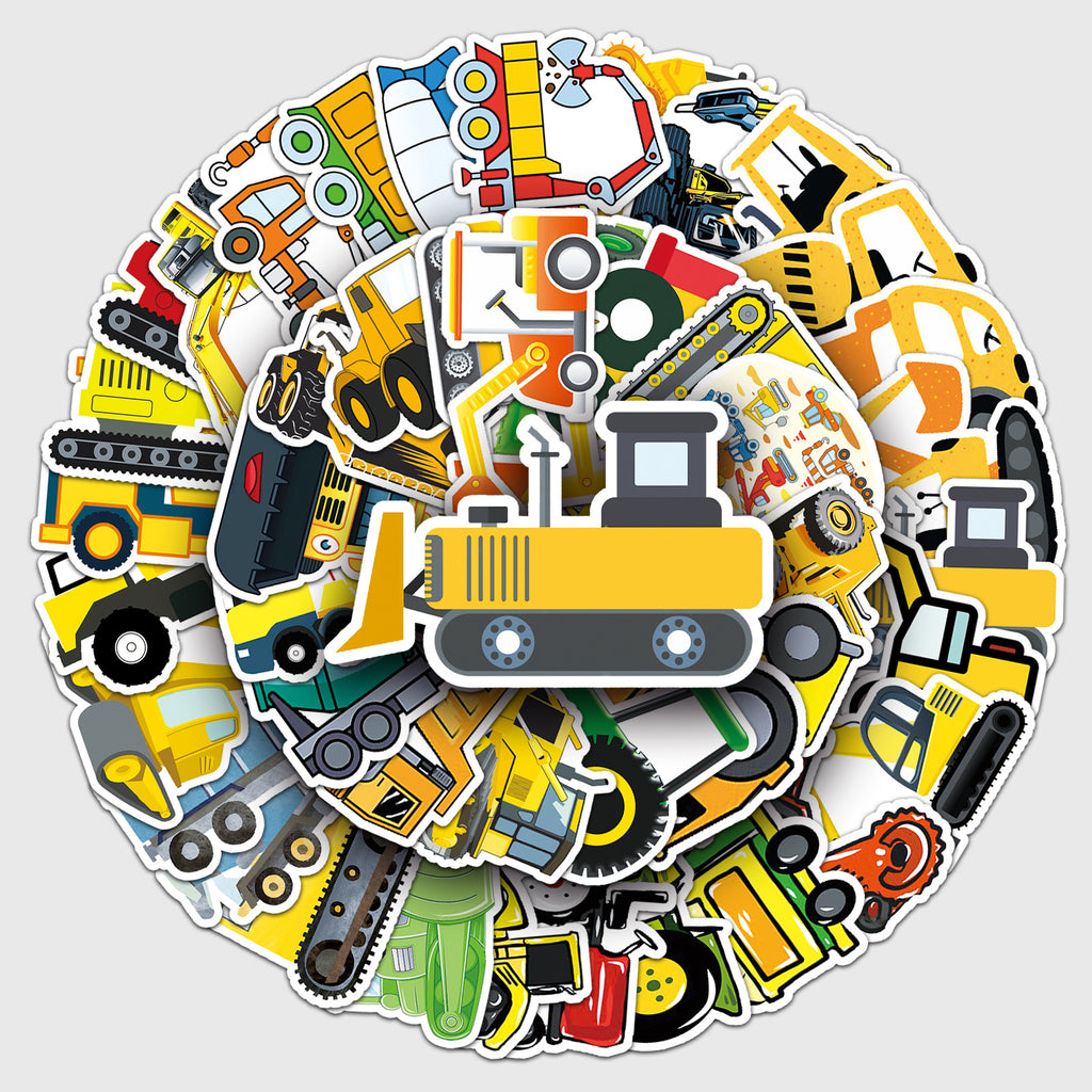 50 Pcs Vinyl Construction Vehicle Stickers GCC424