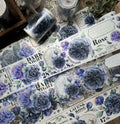 Floral Decorative Tape Rolls- Dark Ink Rose
