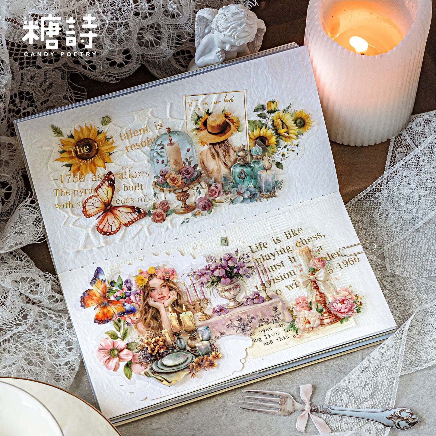 20 Pcs Chandelier Themed PET Stickers HZQM