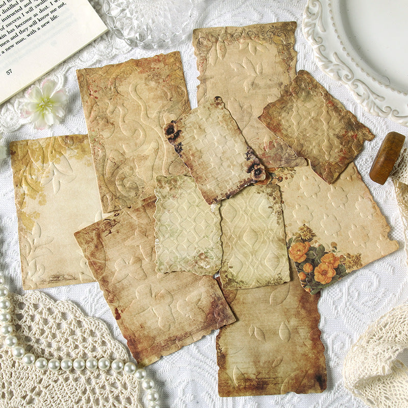 10 Sheets Vintage Embossed Scrapbook Paper XSJM