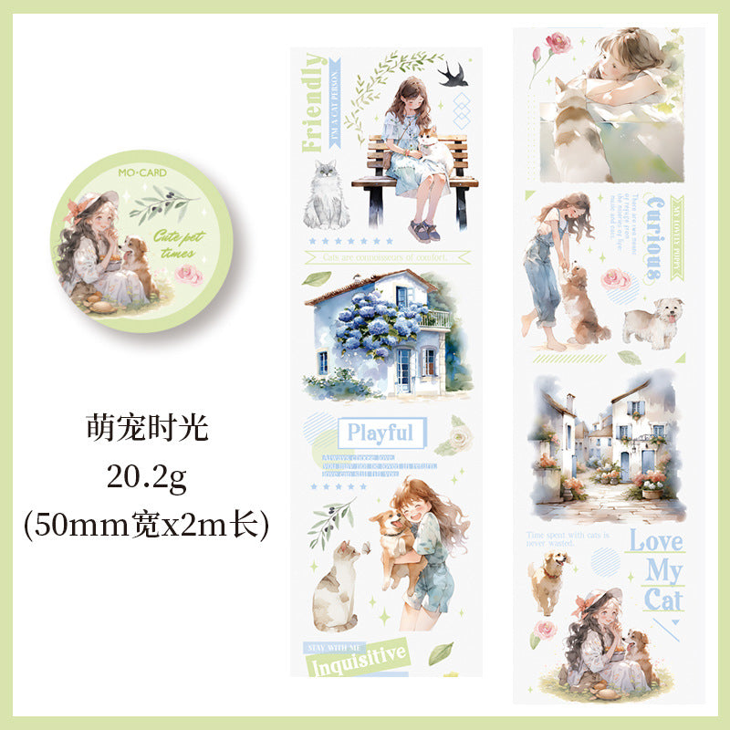 1 Roll Travelling Girl PET Stickers ZGDJJ