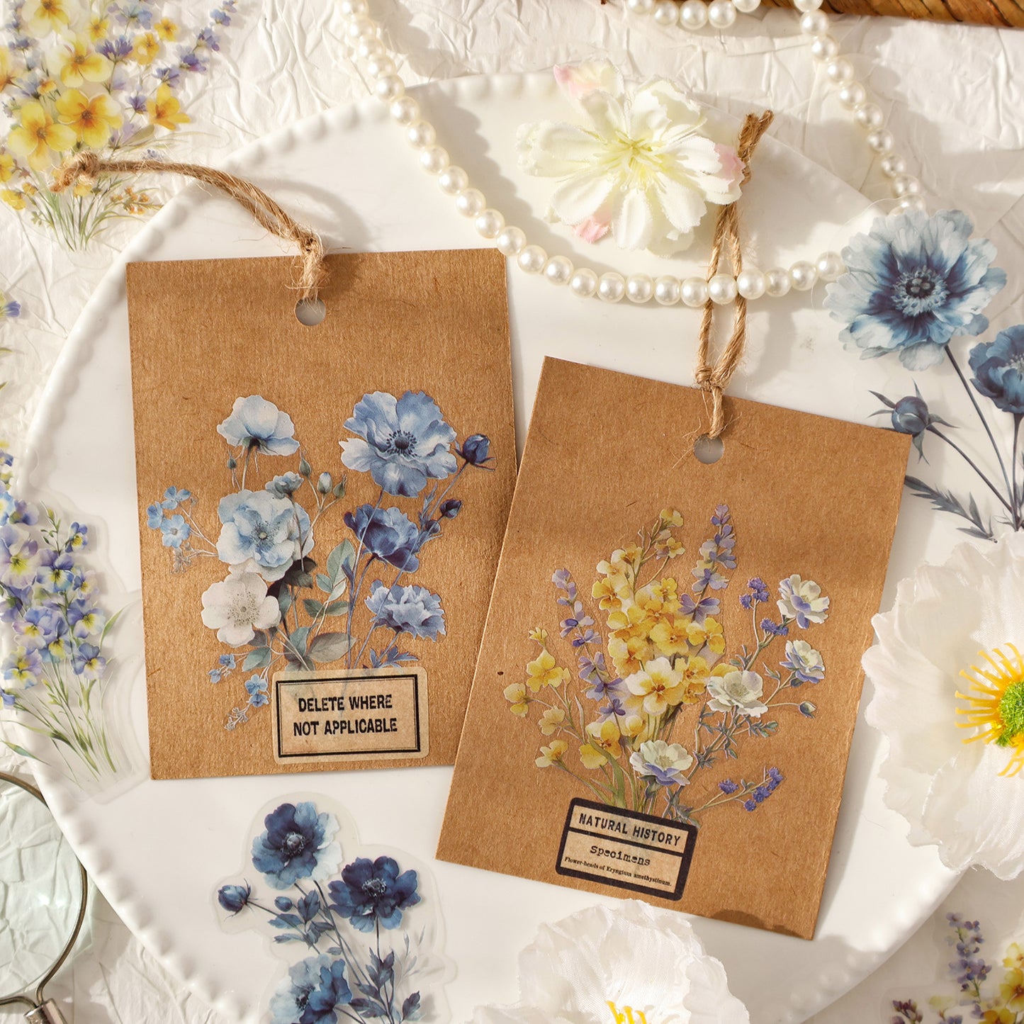 30 Pcs Watercolor Flower PET Stickers LBHY