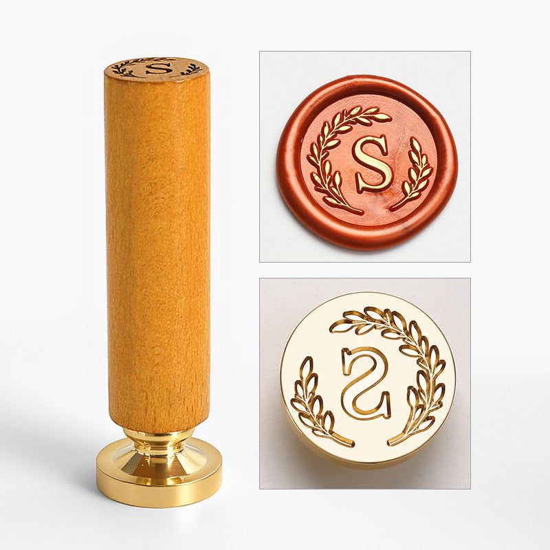 Vintage Alphabet: Wooden Handle Wax Seal Stamp Set