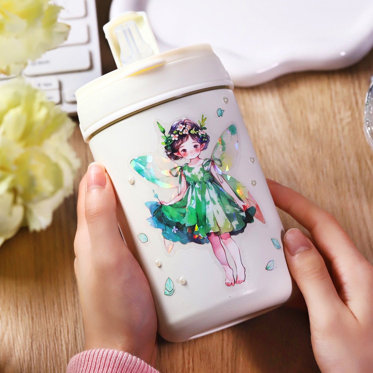 5 Pcs Flower Fairy PET Stickers XXNRJ