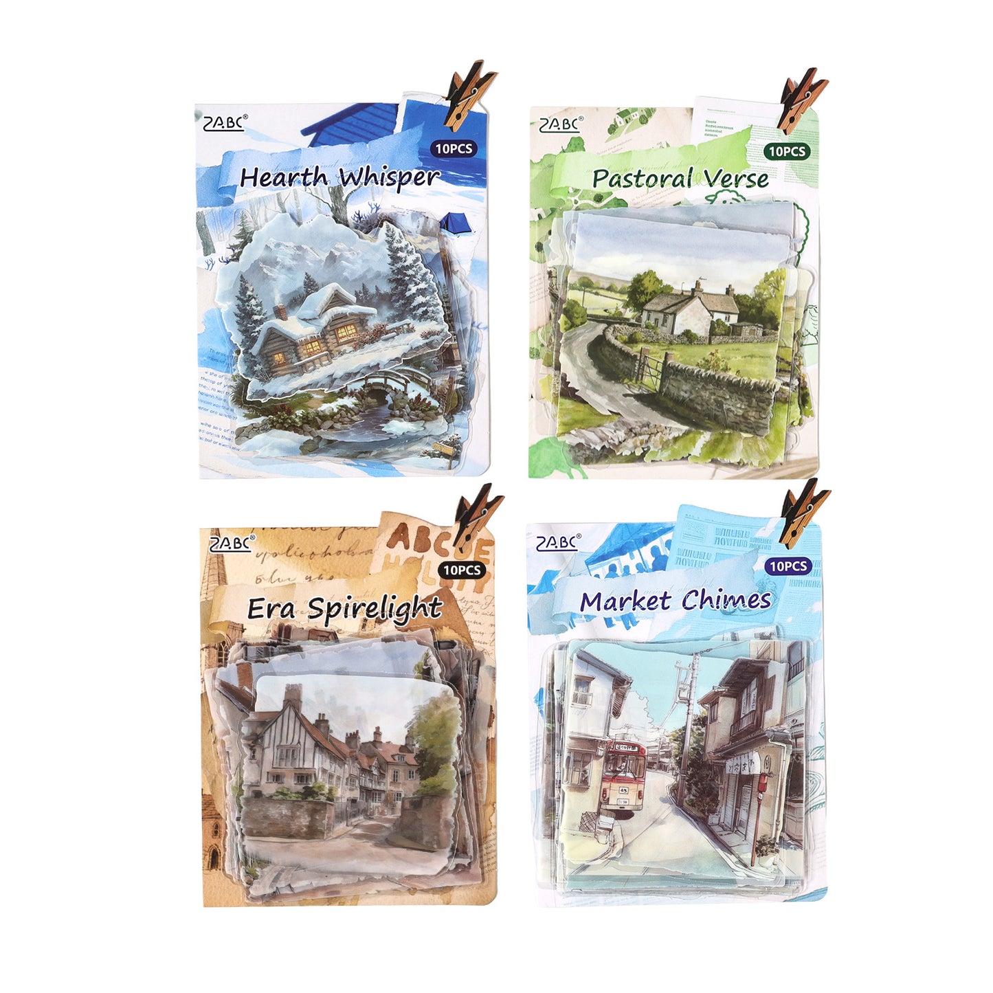 10 Pcs Travel Landscape PET Stickers OLZM
