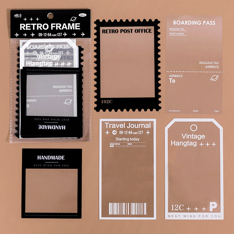 15 Pcs Film Music Frame PET Stickers - Retro