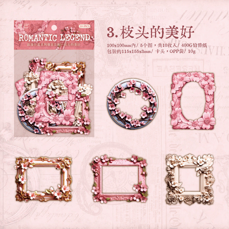 10 Pcs Floral Frame Paper LMCS