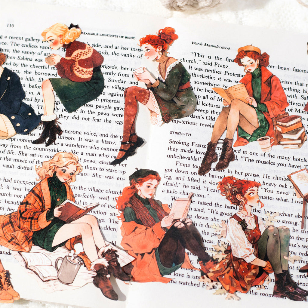 20 Pcs Seasonal Girl PET Stickers YLDJJ