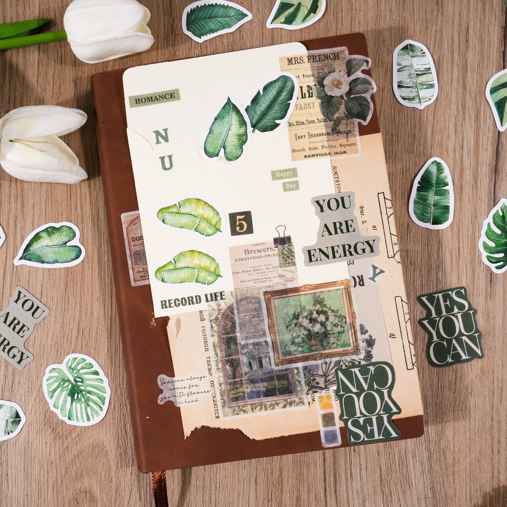46 Pcs Green Leaf Stickers LYXZ