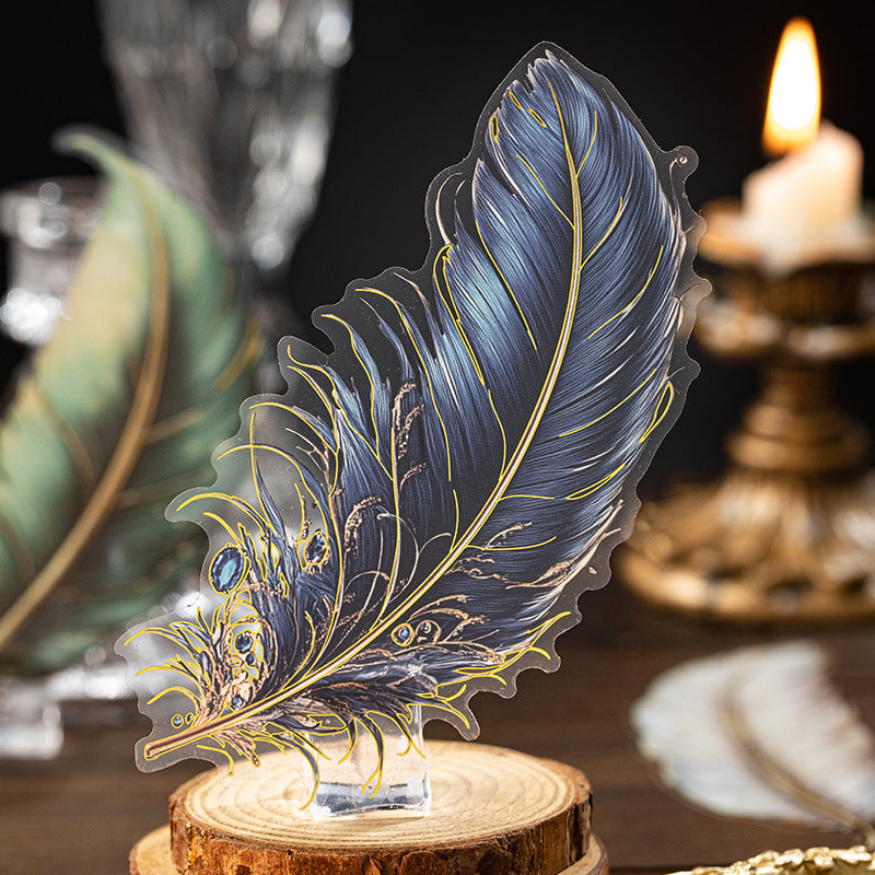 6 Pcs Feather PET Stickers SZBY