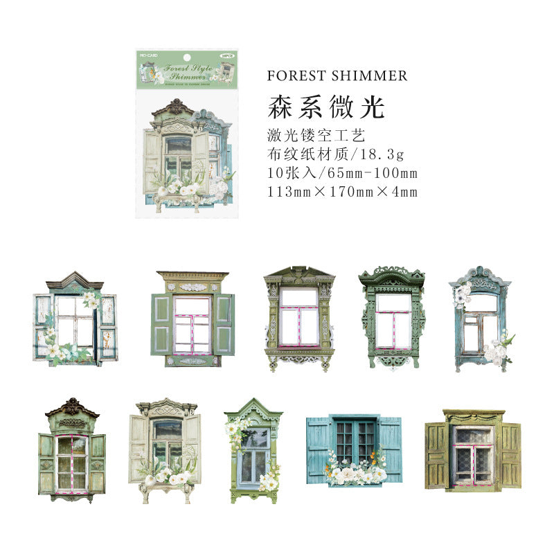 10 Pcs Creative Windows Collage Stickers HJCT