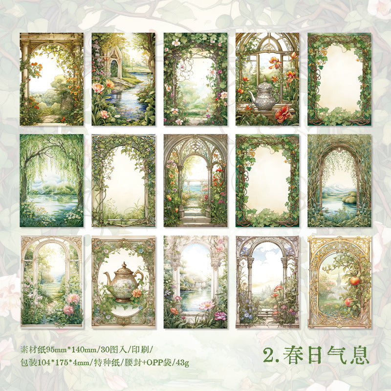 30 Pcs Door Them Junk Journal Paper SJZW