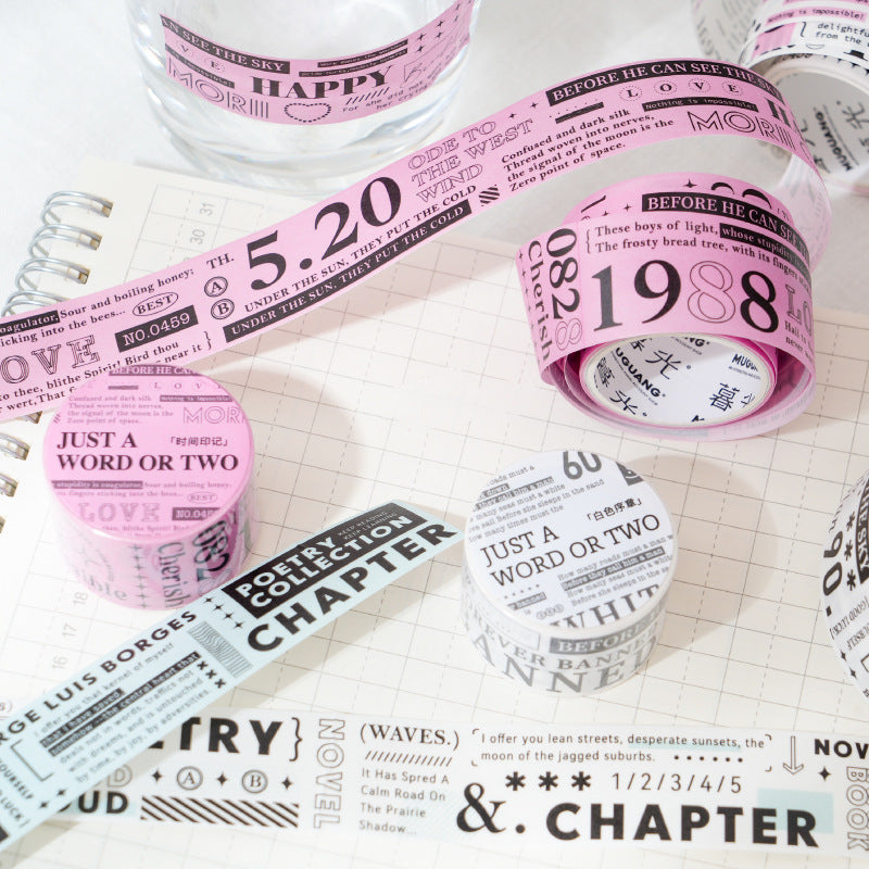 1 Roll Words Washi Tape ZYPY