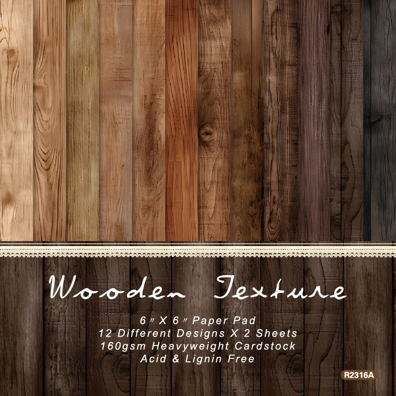 6 inch Wooden Texture Scrapbook Paper Pad SKP316