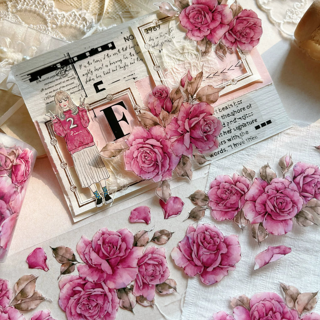 Floral Decorative Tape Rolls- Roseate Visage