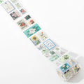 Vintage Philately Stamp PET Sticker Sheet Strip- Wildflower