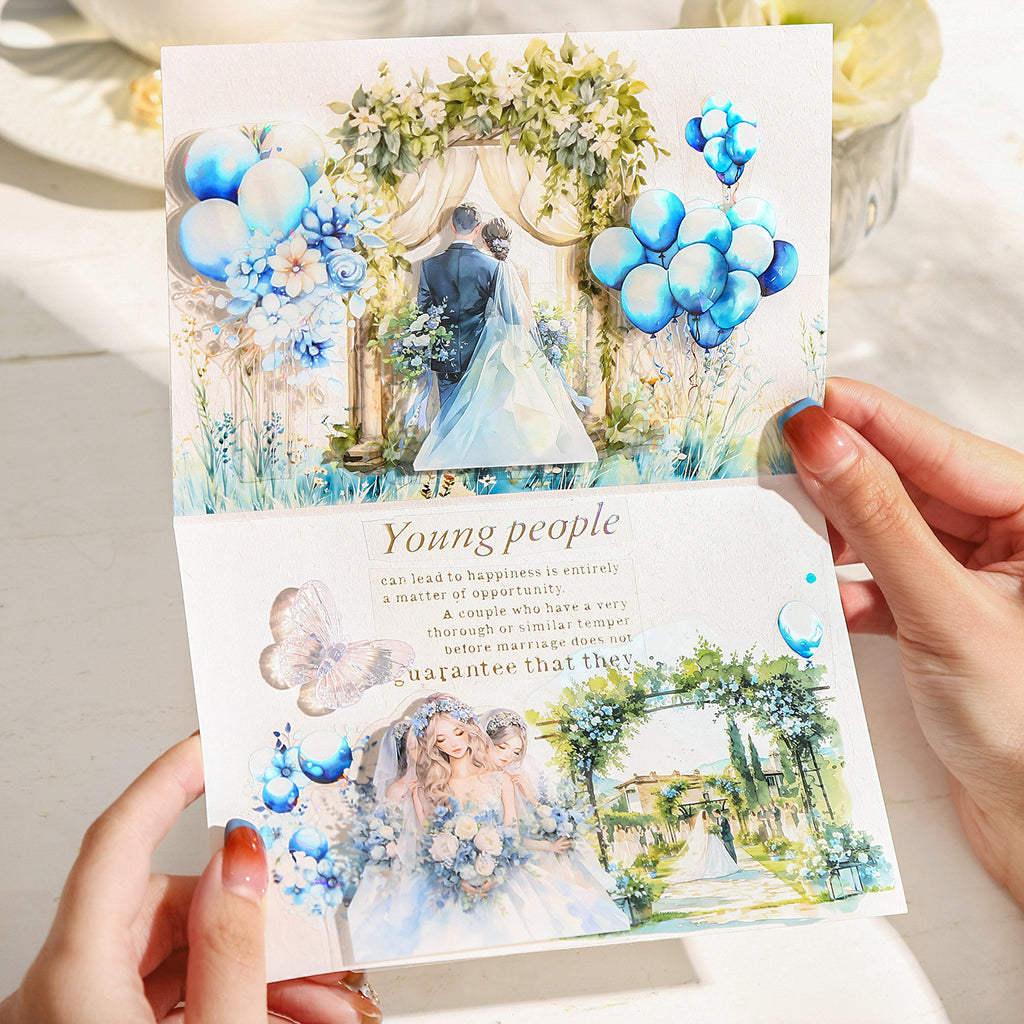 15 Pcs Wedding Theme PET Stickers HLJXQ