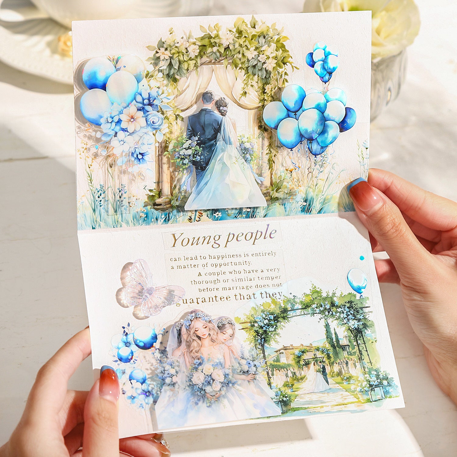 15 Pcs Wedding Theme PET Stickers HLJXQ