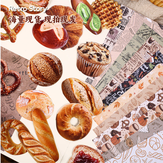 14 Pcs Baking Themed Journal Paper and Stickers MBWX